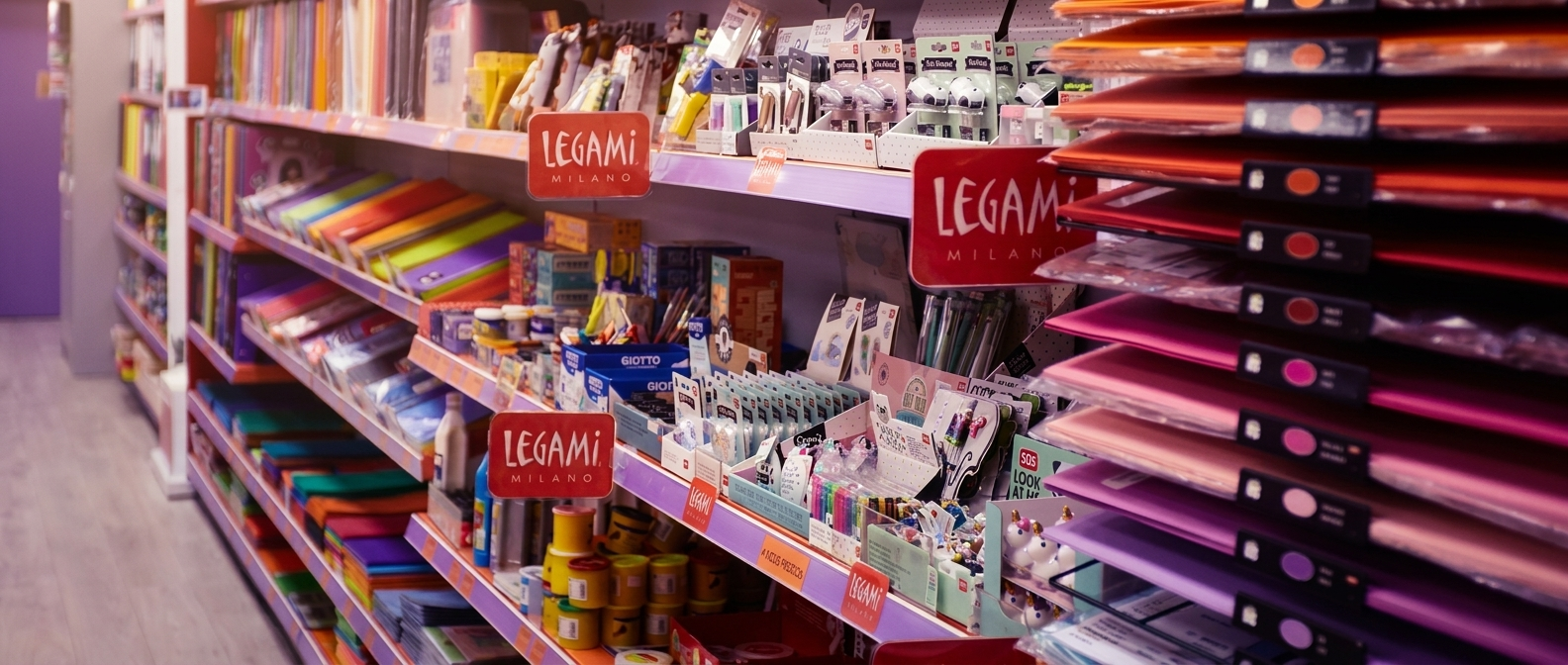 Tienda de papelería Folder en Castellón con estanterías llenas de material