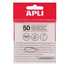 NOTAS ADHESIVAS APLI 50h 75x75 TRAS.TRAN
