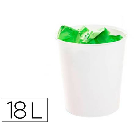 PAPELERA PLASTICO CERRADA A.2000 BL.PS