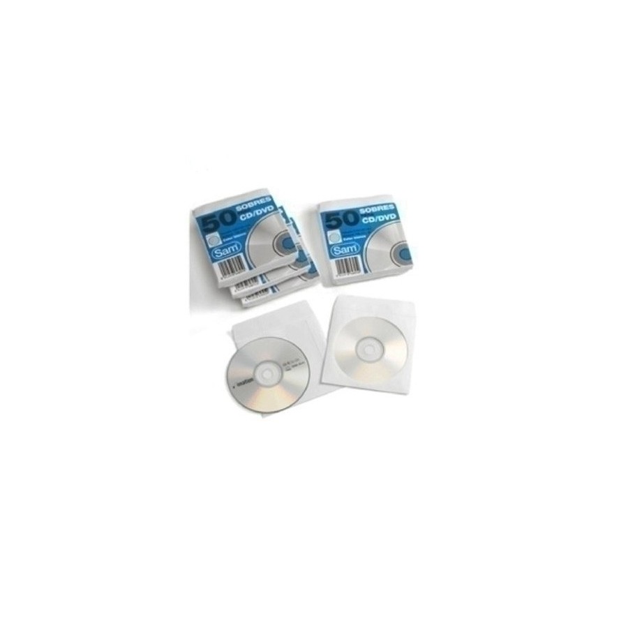 SOBRE SAM CD/DVD VENTANA PAQ.50