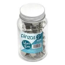 PINZAS SILVER GLOSS 20 UNID.