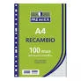 ZORRILLA RECAMBIO PREMIER 100 HOJAS A4 4 TALADROS 90GR HORIZONTAL PAPEL BLANCO EXTRA