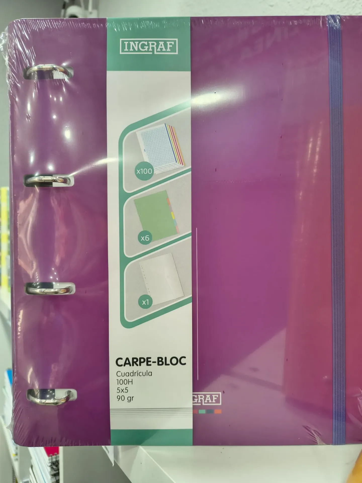 CARPEBLOCK A4 MEDITERRANEO C/ SEPARADOR RECAMBIO MORADO