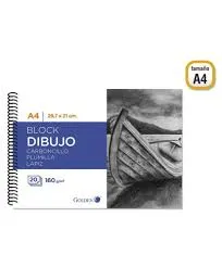 BLOCK DIBUJO  CARBON. A4 160GR 30H LISO BISMARK