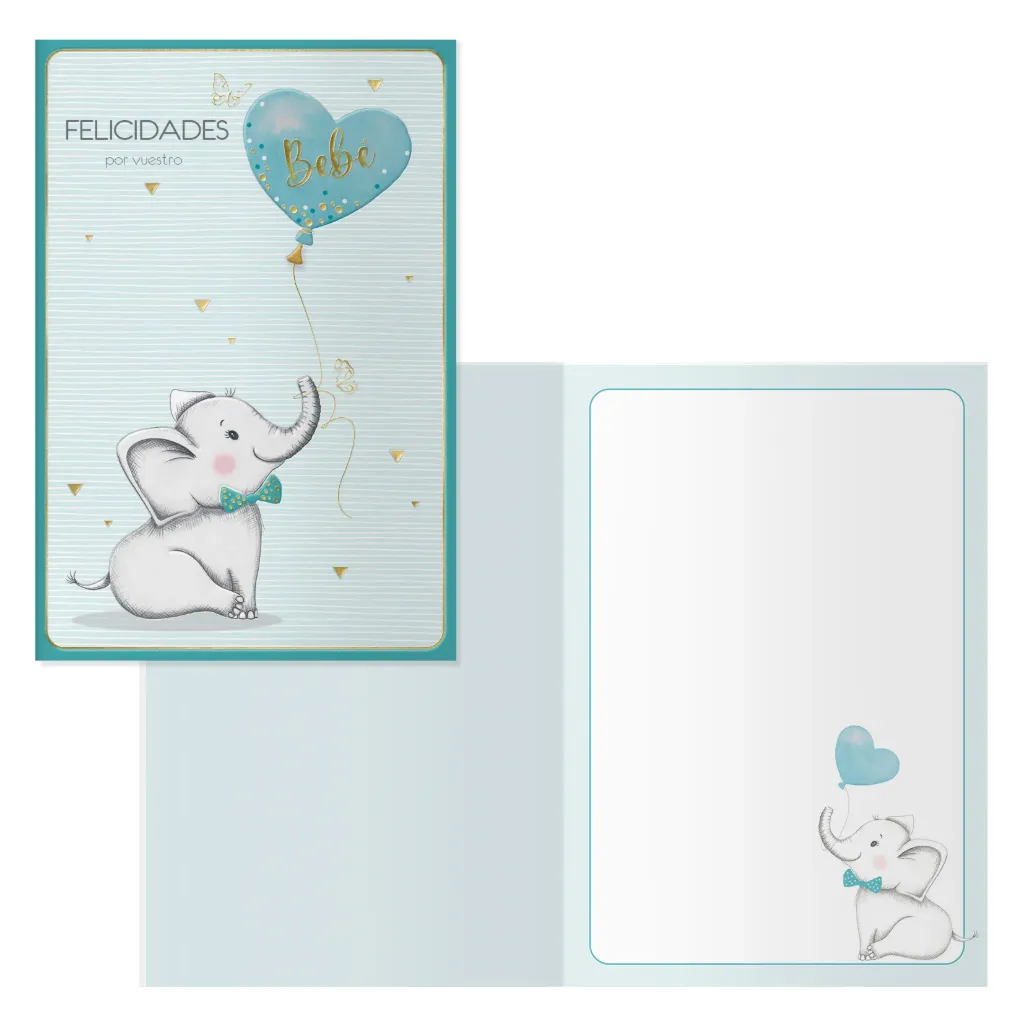 Dohe – Tarjeta de Felicitación Mamás – Tamaño 11,5 x 17 cm – Modelo Elephant