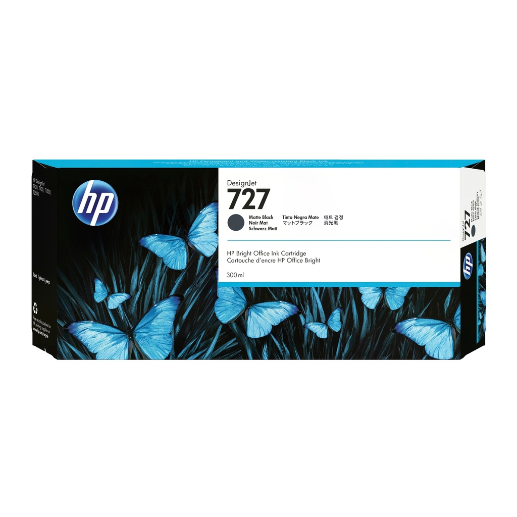 HP 727 Negro Mate Cartucho de Tinta Original