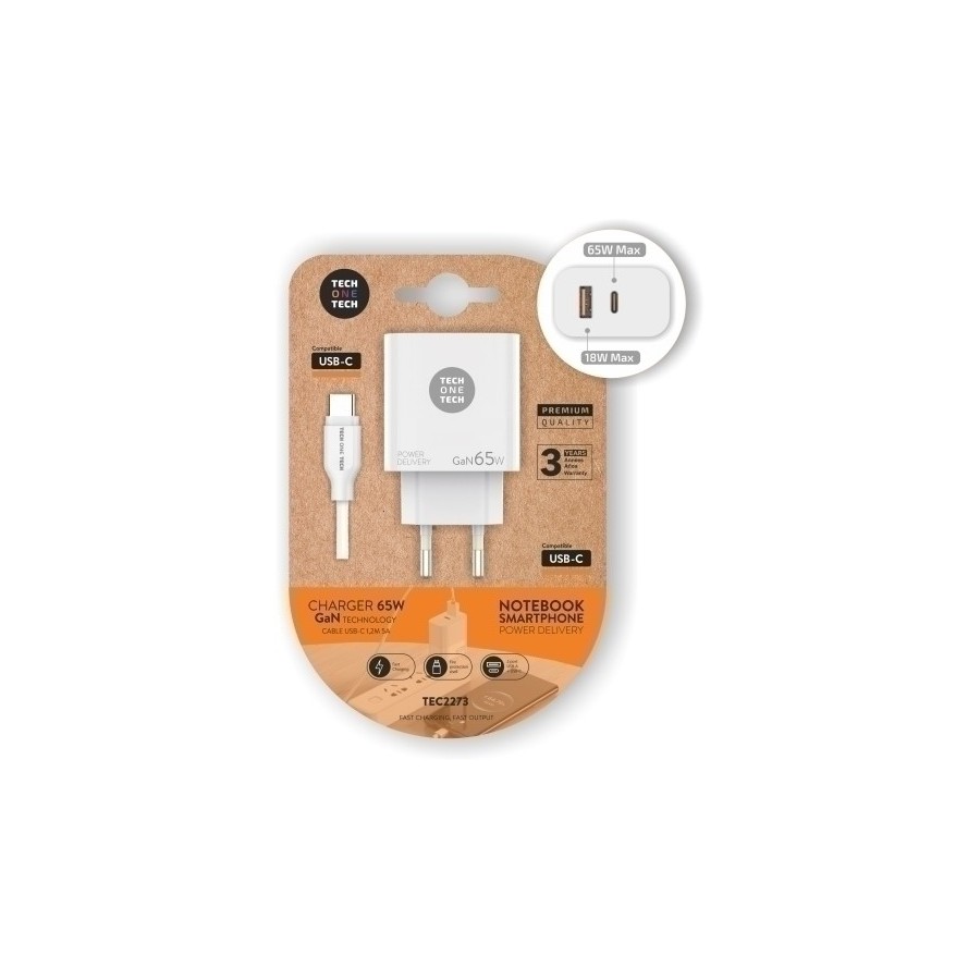 CARGADOR TECHONE DOBLE USB + USB-C