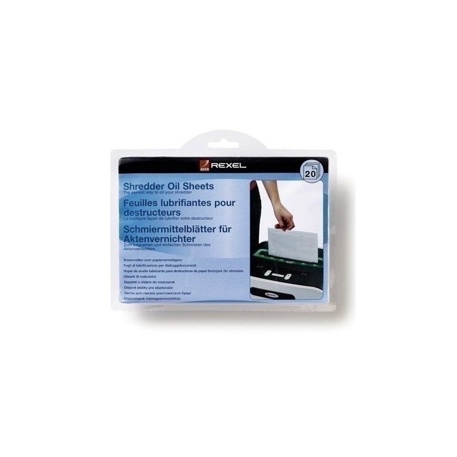 ACEITE DESTRUCTORAS REXEL HOJAS PACK 20