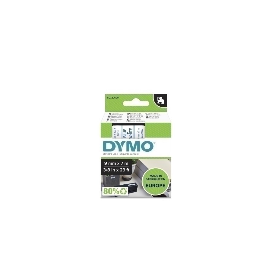 CINTA ROT.DYMO LM D1 7m 9 AZUL s/BLANCO
