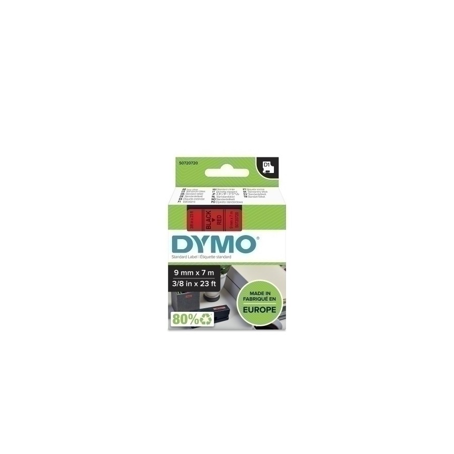 CINTA ROT.DYMO LM D1 7m 9 NEGR.s/ROJO