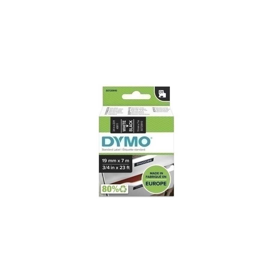 CINTA ROT.DYMO LM D1 7m 19 BLANC.s/NEGRO