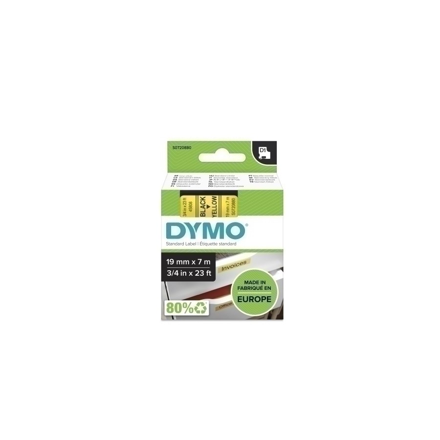 CINTA ROT.DYMO LM D1 7m 19 NEGR.s/AMAR.
