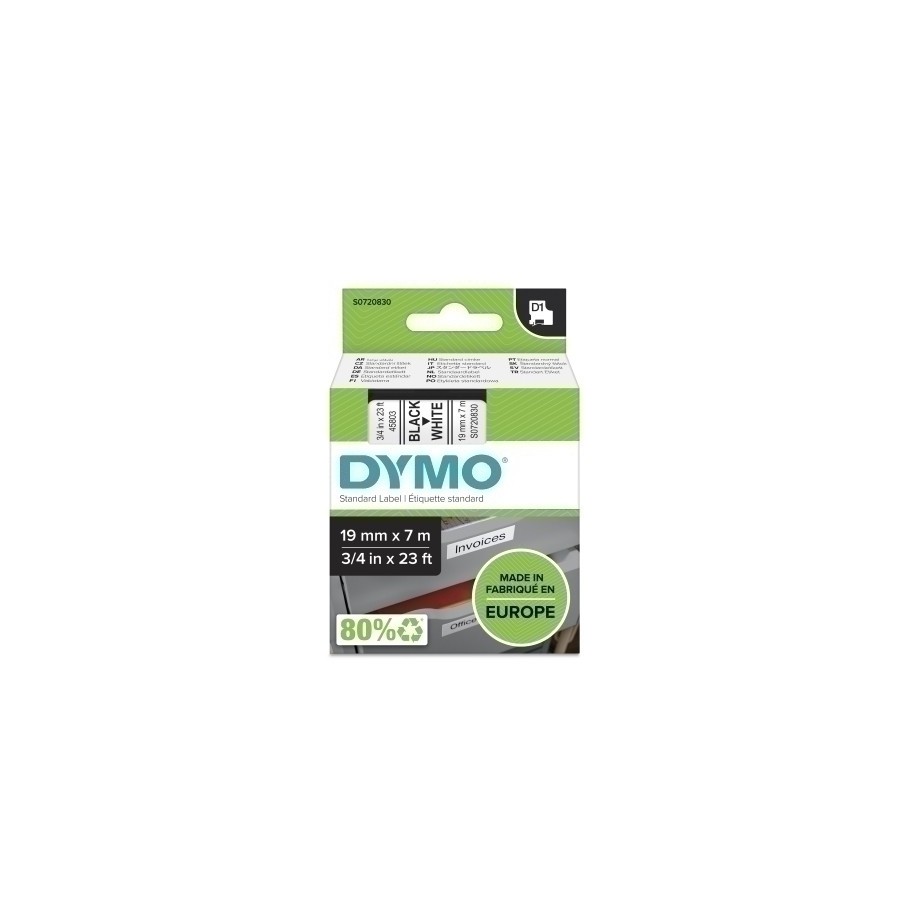 CINTA ROT.DYMO LM D1 7m 19 NEGR.s/BLANC