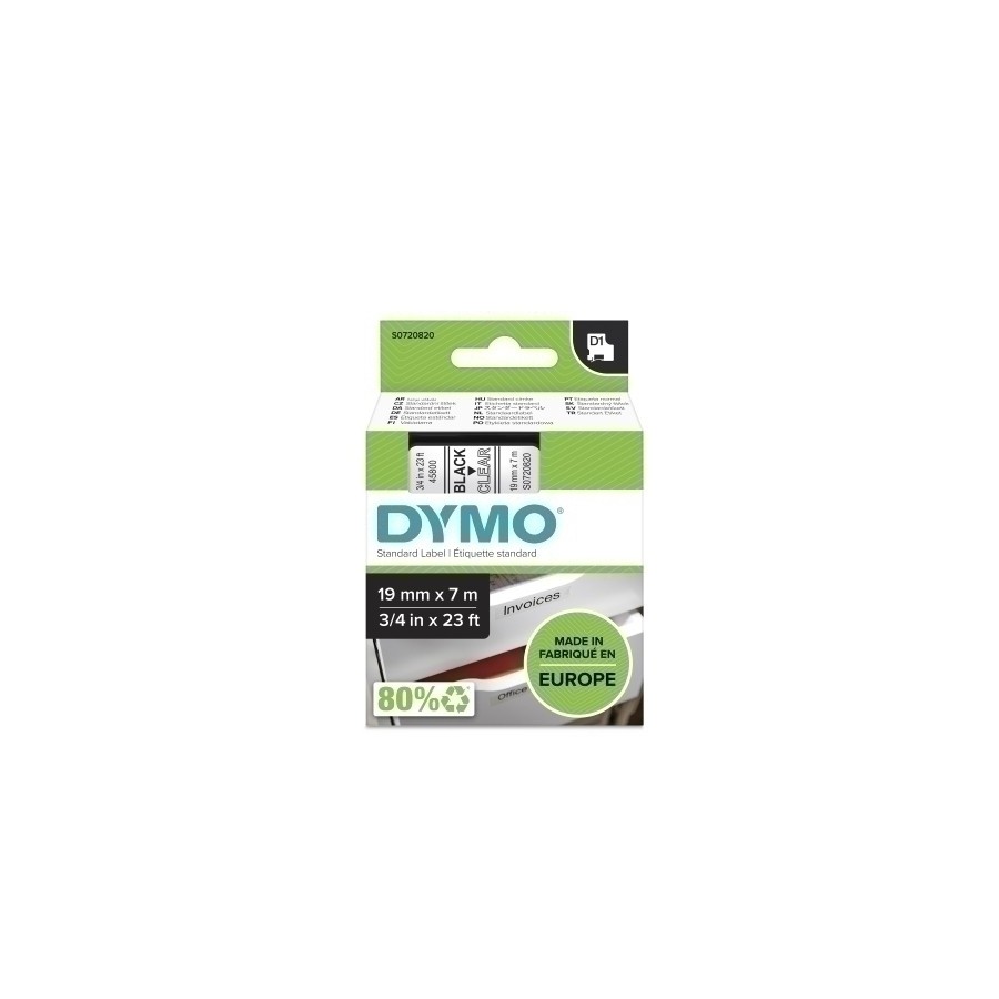 CINTA ROT.DYMO LM D1 7m 19 NEGR.s/TRANS