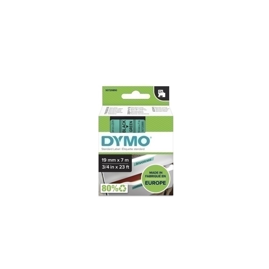 CINTA ROT.DYMO LM D1 7m 19 NEGR.s/VERDE
