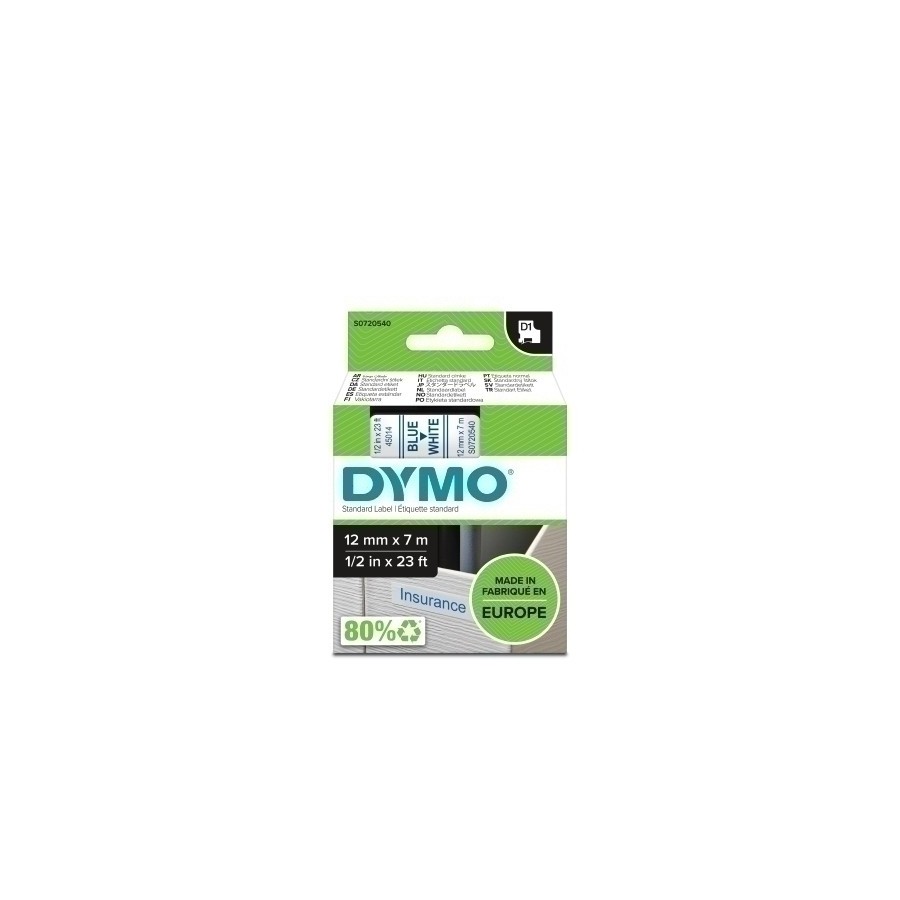 CINTA ROT.DYMO LM D1 7m 12 AZUL s/BLANCO