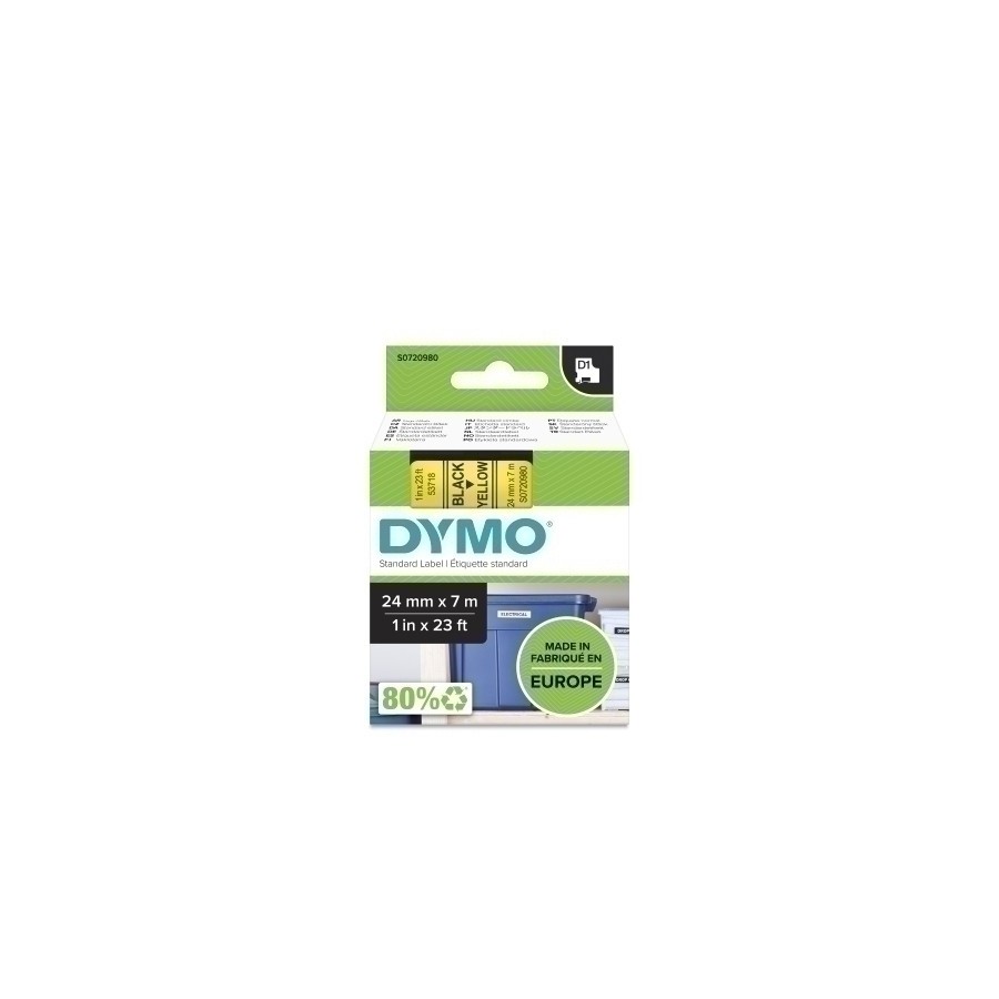 CINTA ROT.DYMO LM D1 7m 24 NEGR.s/AMAR.