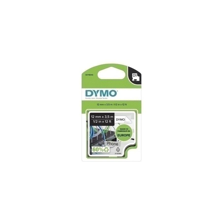 CINTA ROT.DYMO LM D1 NYLON 12 NG.s/BL