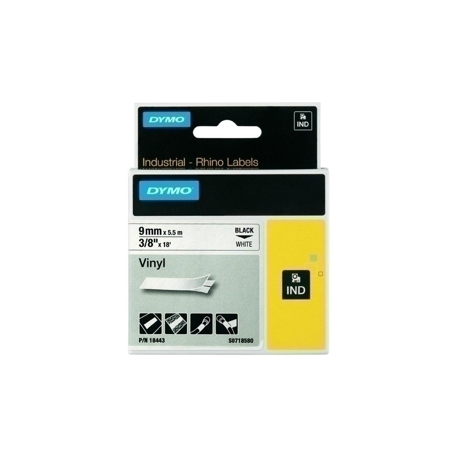 CINTA ROT.DYMO RHINO VINILO 9 BLANCO