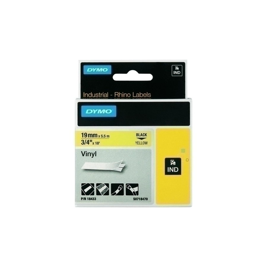 CINTA ROT.DYMO RHINO VINILO 19 AMARILLO