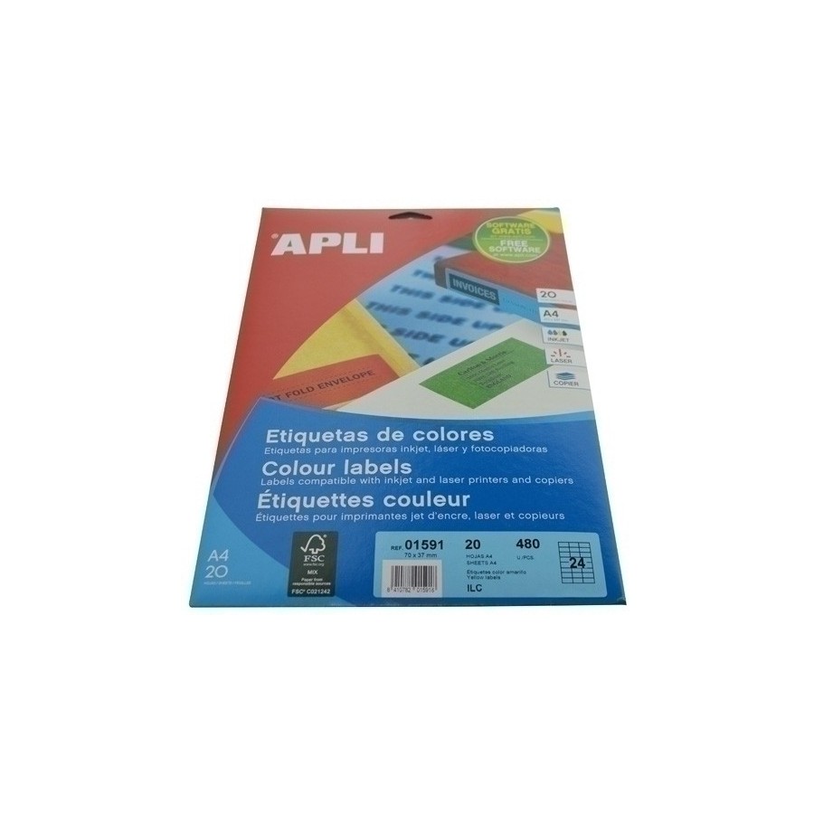 ETIQ.IMP.APLI 01591 20h A4 AMARILL 70x37
