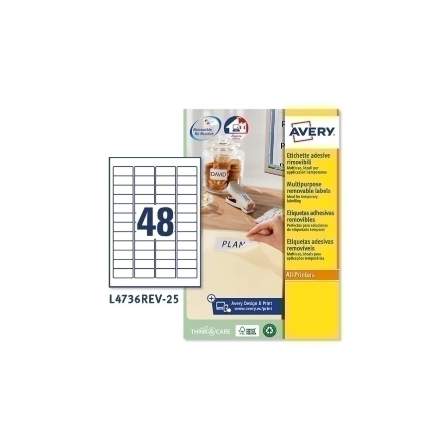 ETIQ.IMP.AVERY L4736REV 25h A4 45,7x21,2