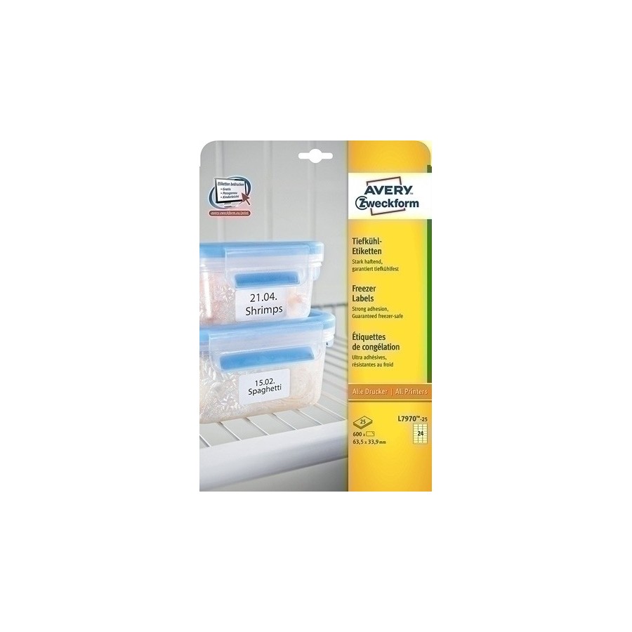 ETIQ.IMP.AVERY L7970 25h CONGEL.63,5x33,
