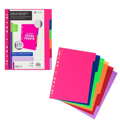 SEPARADORES CARCH.EXTRA PP A4 6 ps.