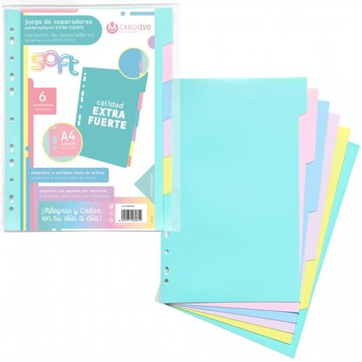 SEPARADORES CARCH.SOFT EXTRA PP A4 6 ps.