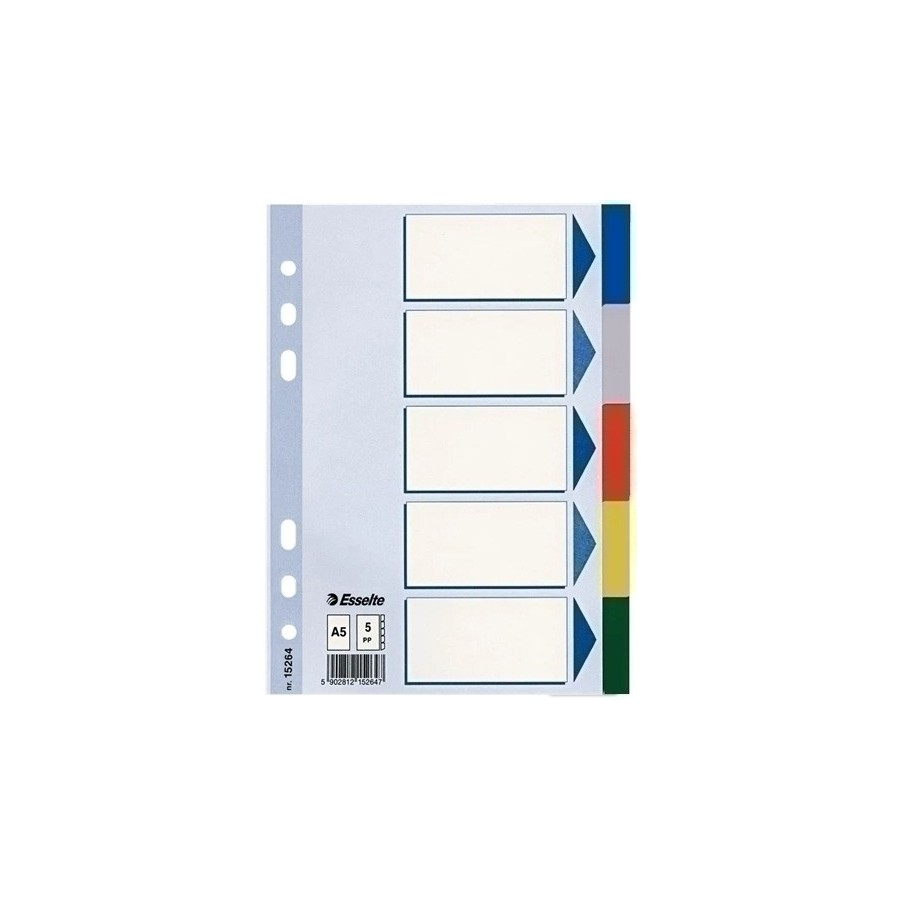SEPARADORES ESSELTE PP A5 5 ps.