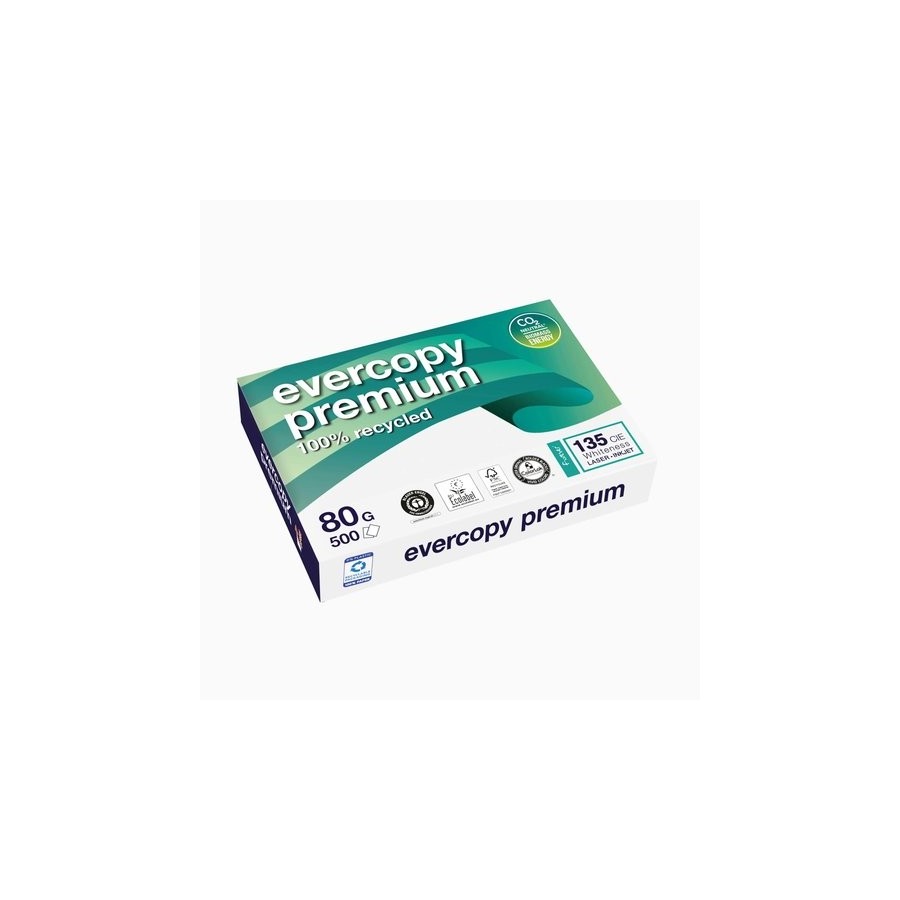 PAPEL RECICL. A4 EVERCOPY PREM. 80g 500h