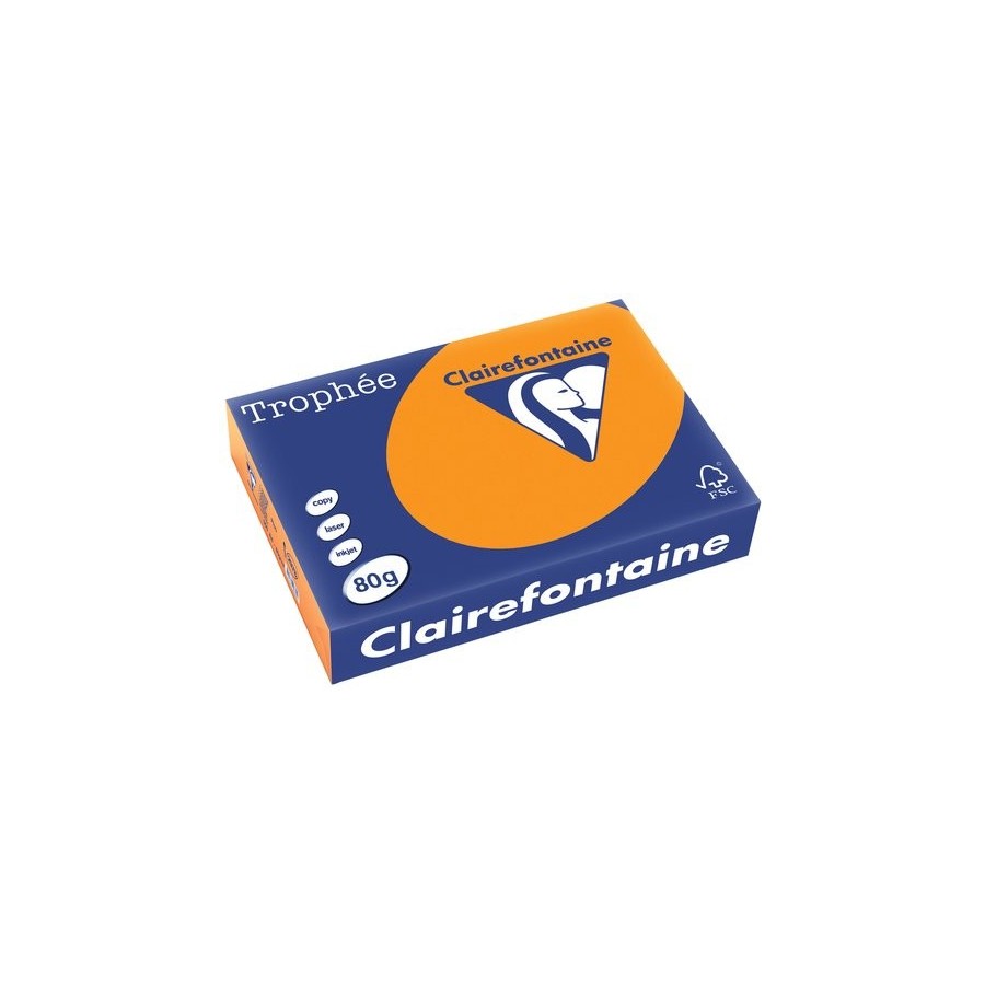 PAPEL COLOR A4 TROPHEE 80g 500h NARANJA