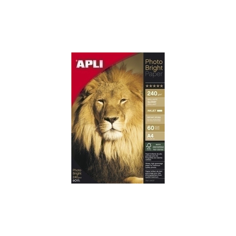 P.INKJET APLI FOTO A4 240g 60h BRIGHT
