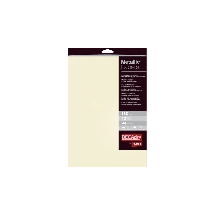 PAPEL METALIZAD.A4 APLI 130g 10h CHAMPAN