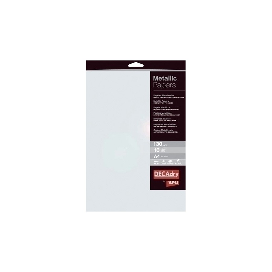 PAPEL METALIZAD.A4 APLI 130g 10h PERLA