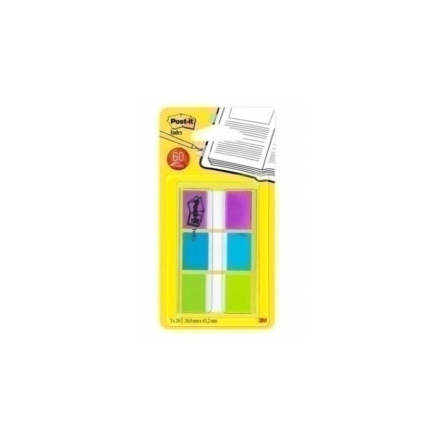 TACO BANDE POST-IT 1" 3X20 MOR,VERD,AZUL