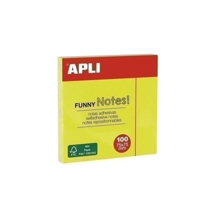 TACO NOTAS APLI 76X76 AMARILLO NEON