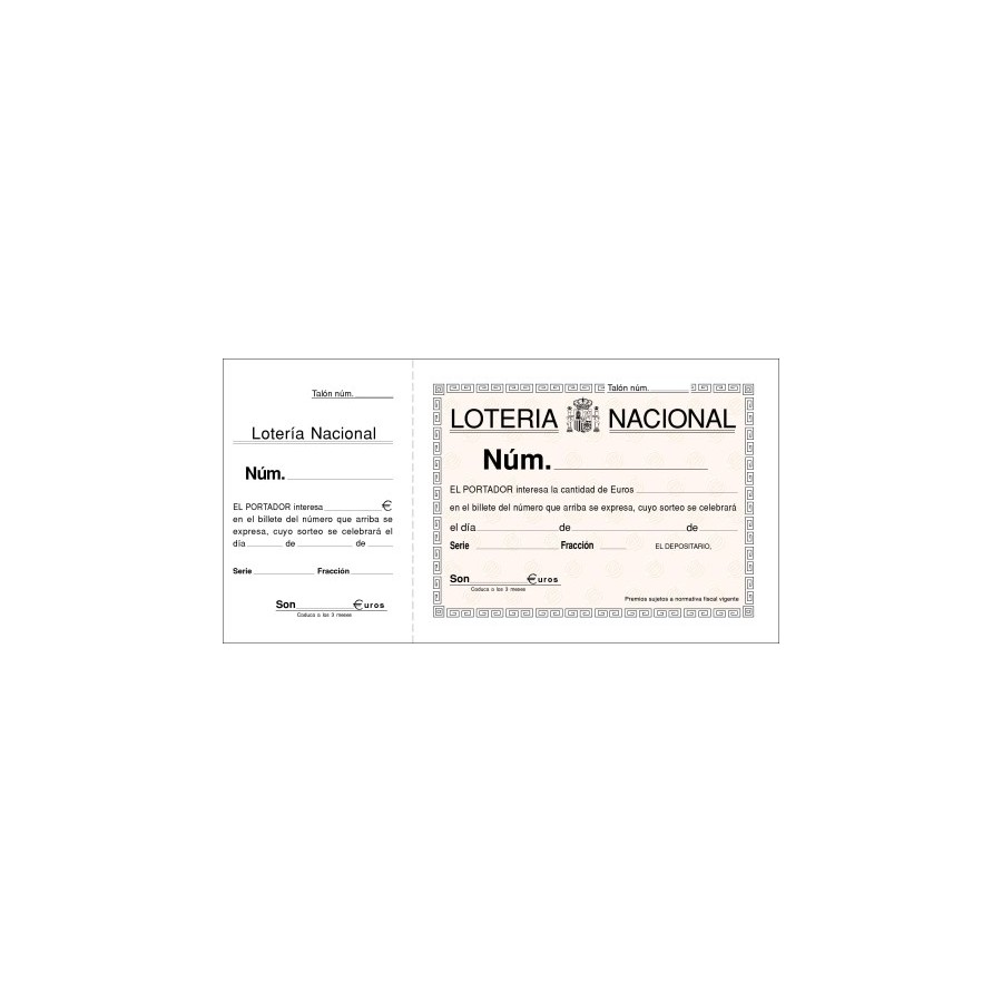 TALONARIO LOTERIA DOS TINTAS LOAN