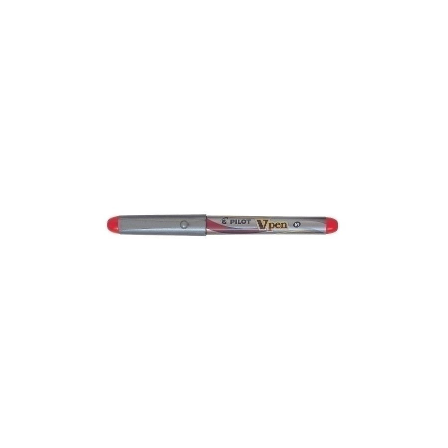 PLUMA PILOT V-PEN SILVER tinta ROJA