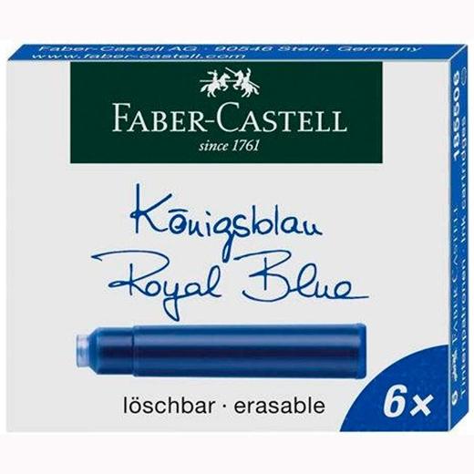 TINTA ESTILOG.FABER CAJA 6 CART.AZUL