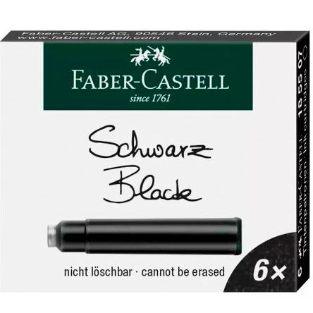 TINTA ESTILOG.FABER CAJA 6 CART.NEGRO