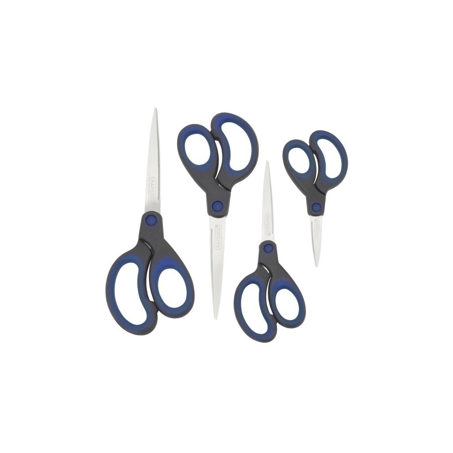 TIJERAS RAPESCO MANGO SUAVE P/4 AZUL