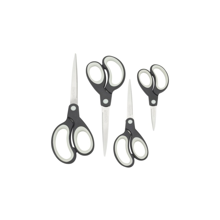 TIJERAS RAPESCO MANGO SUAVE P/4 NEGRO