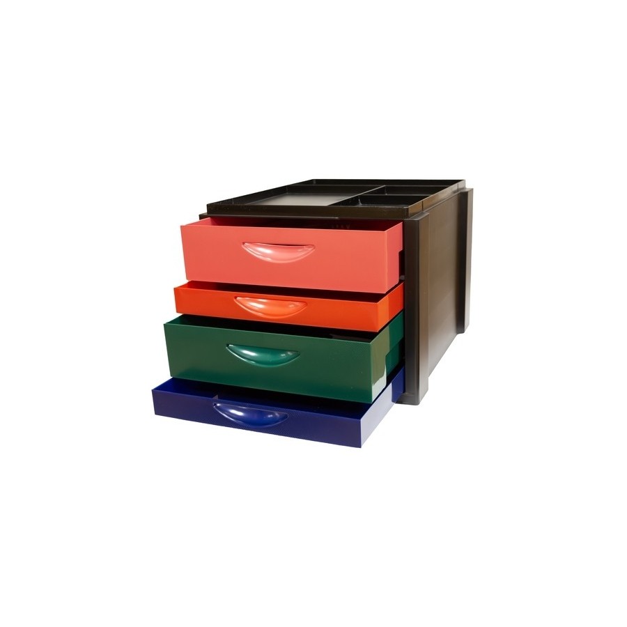 MODULO OLEF 4 CAJONES NEGRO/OPACOS
