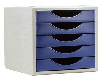 MODULO 5 CAJONES GRIS/AZUL
