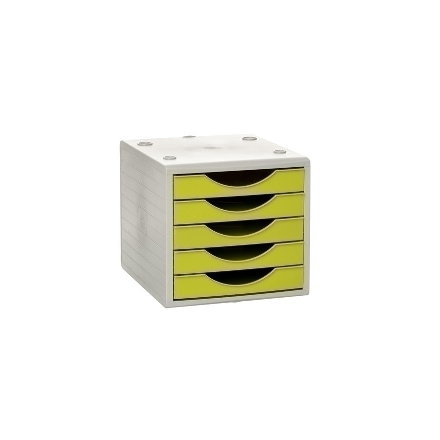 MODULO 5 CAJONES GRIS/KIWI