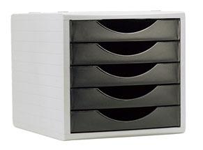 MODULO 5 CAJONES GRIS/NEGRO