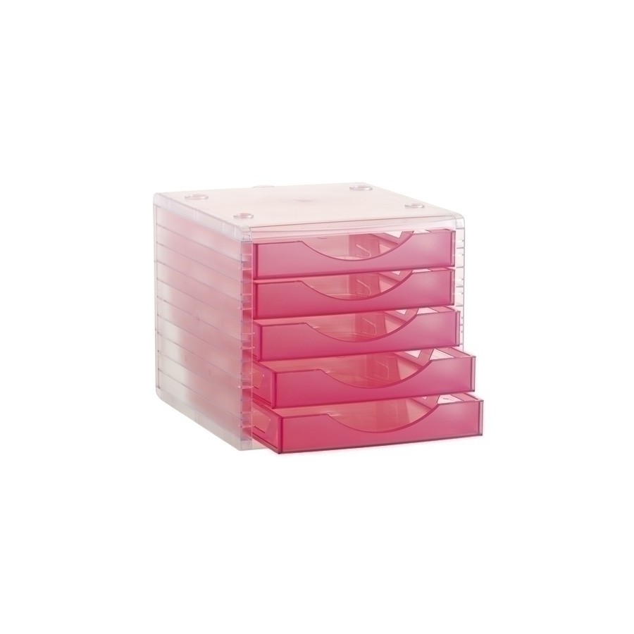 MODULO 5 CAJONES CRISTAL/FUCSIA