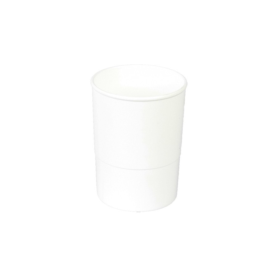 PORTA LAPICES PLASTICO REDONDO BLANCO