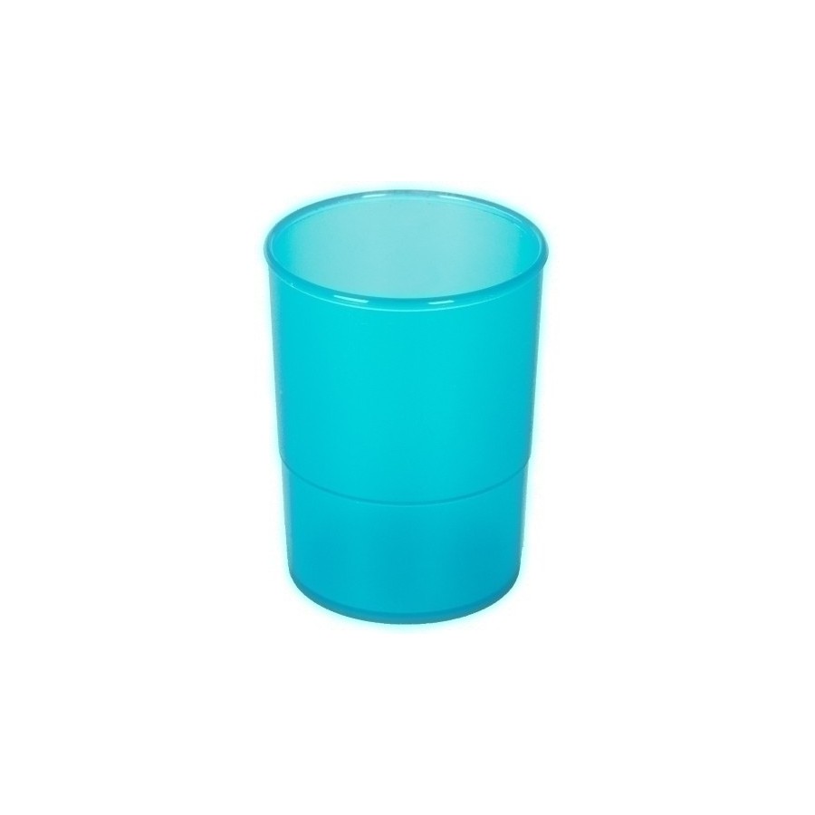 PORTA LAPICES PLASTICO REDONDO TR. AZUL